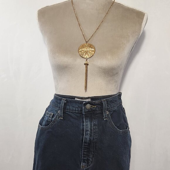 Universal Thread Women's Size 8 High-Rise Denim Pockets Midi Skirt Black Wash - Picture 4 of 14